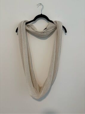 White Glitter Knit Crochet Infinity Scarf
